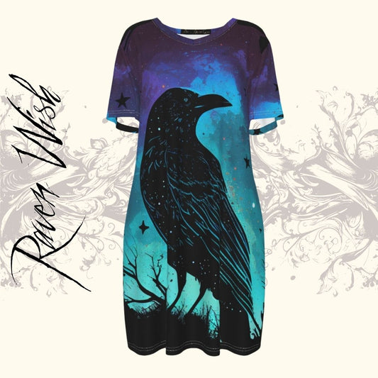 Galaxy Raven Spirit Dress Cotton Tshirt Style