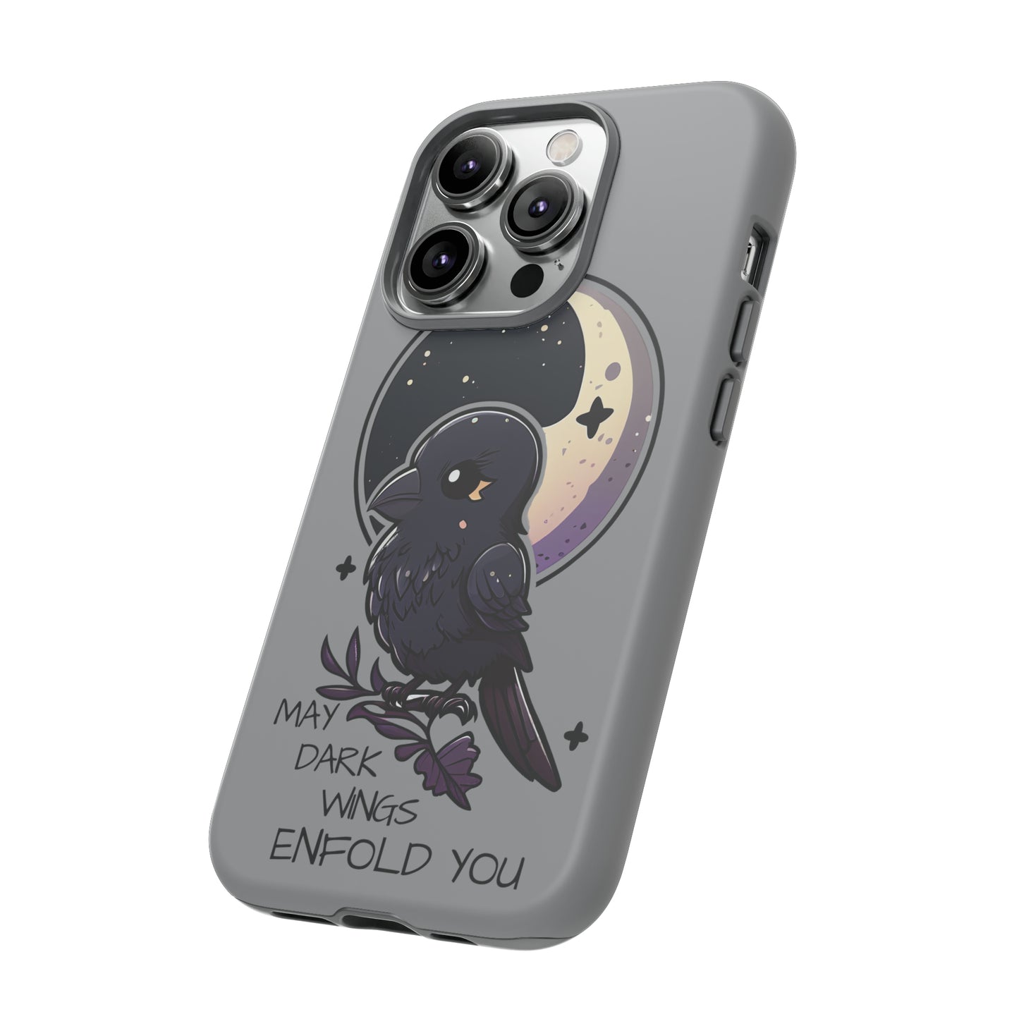 Raven Blessing Tough Phone Case Empath Protection Crowcore Witchcore Odin Edgar Allan Poe Cute Chibi Kawaii Goth Witchy Accessories Yamikawaii Cell Cover