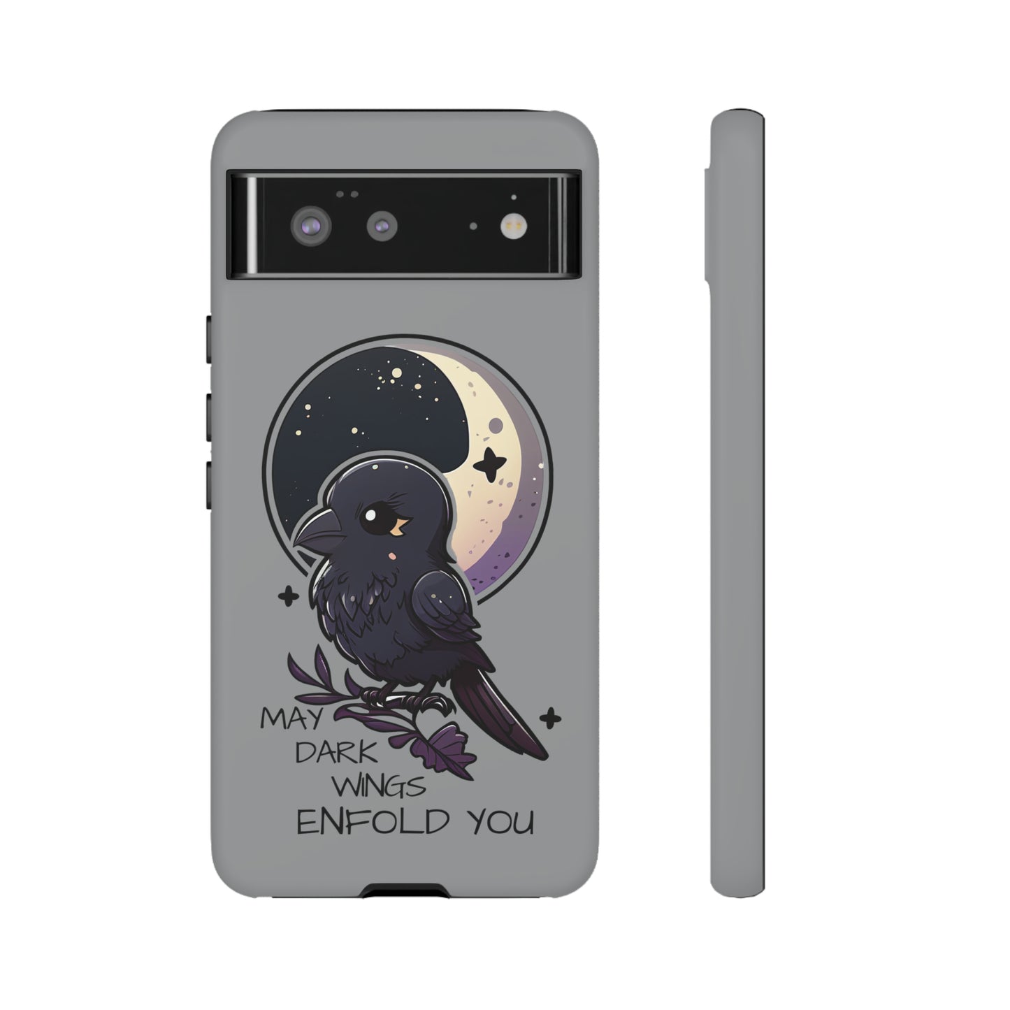 Raven Blessing Tough Phone Case Empath Protection Crowcore Witchcore Odin Edgar Allan Poe Cute Chibi Kawaii Goth Witchy Accessories Yamikawaii Cell Cover