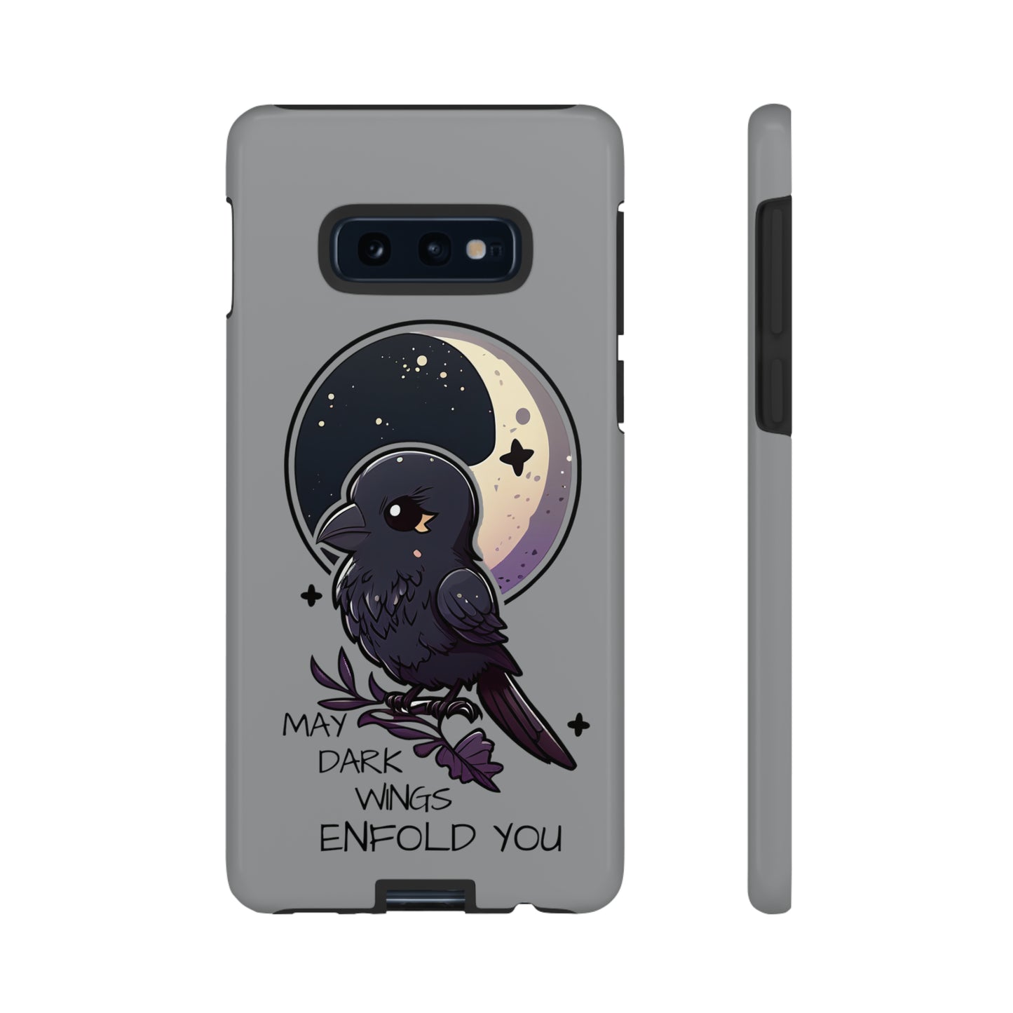 Raven Blessing Tough Phone Case Empath Protection Crowcore Witchcore Odin Edgar Allan Poe Cute Chibi Kawaii Goth Witchy Accessories Yamikawaii Cell Cover