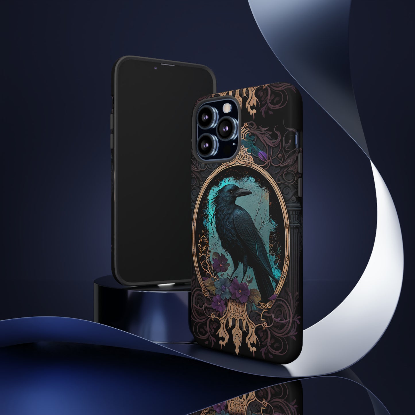 Blue Goth Raven iPhone Samsung and Google Pixel Phone cases!