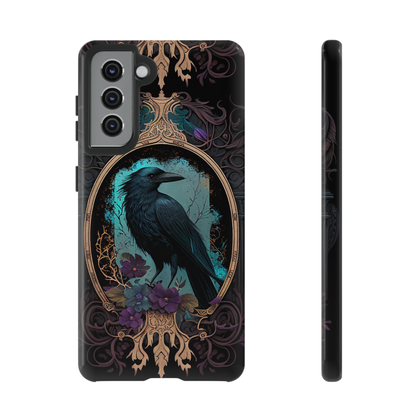 Blue Goth Raven iPhone Samsung and Google Pixel Phone cases!