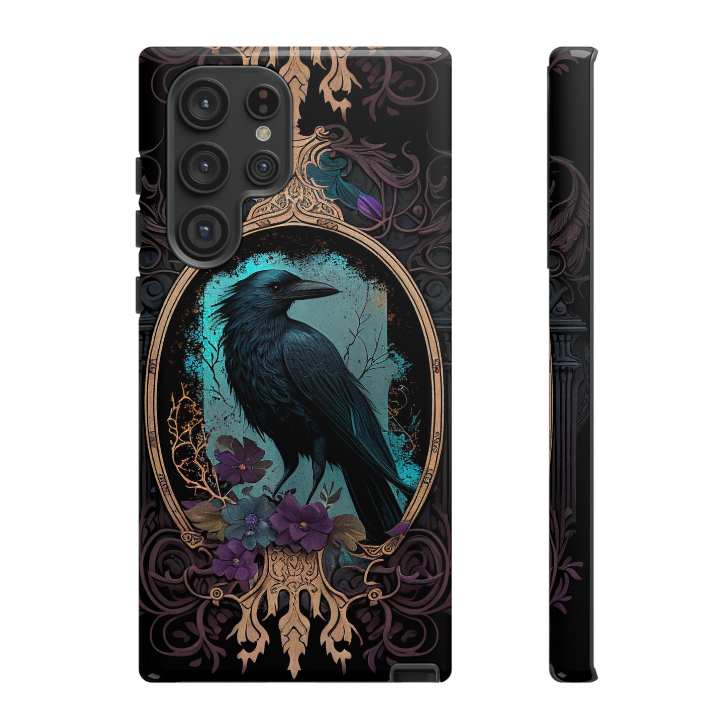 Blue Goth Raven iPhone Samsung and Google Pixel Phone cases!