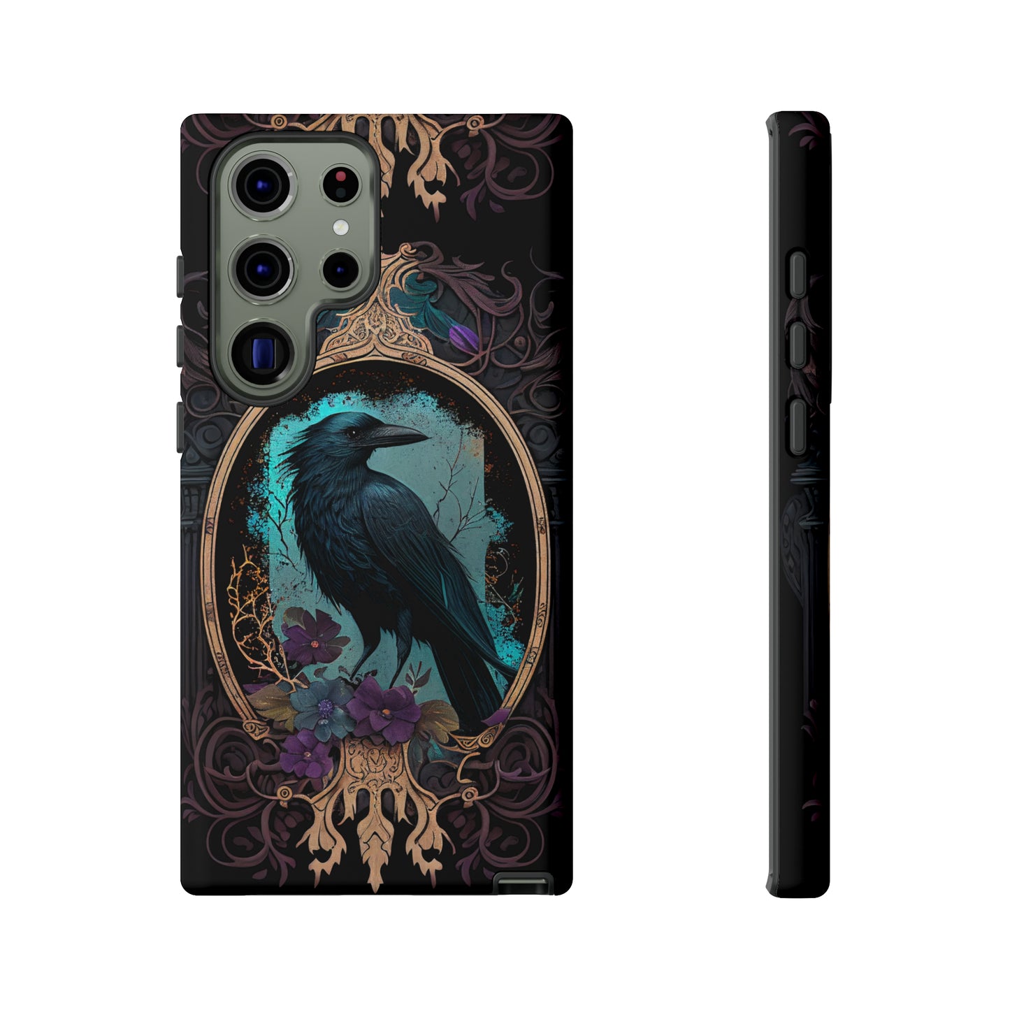 Blue Goth Raven iPhone Samsung and Google Pixel Phone cases!