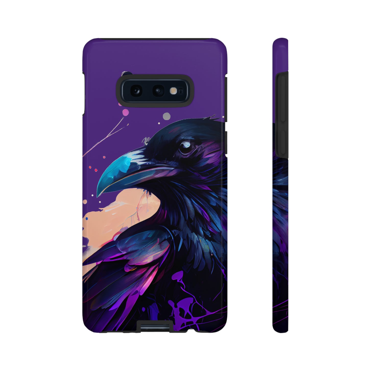 Purple Witchy Raven Print Phone Cover | Glossy Tough Cases iPhone Samsung Google Pixel