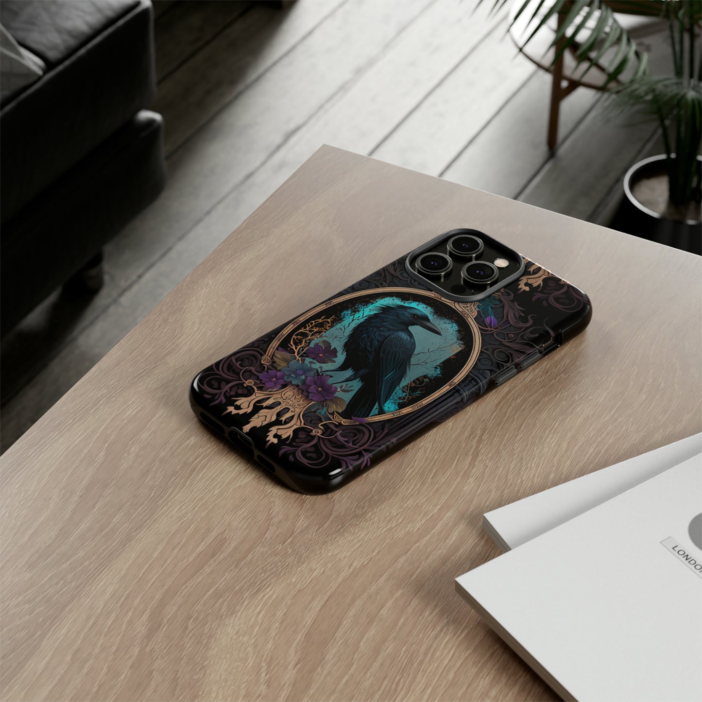 Blue Goth Raven iPhone Samsung and Google Pixel Phone cases!