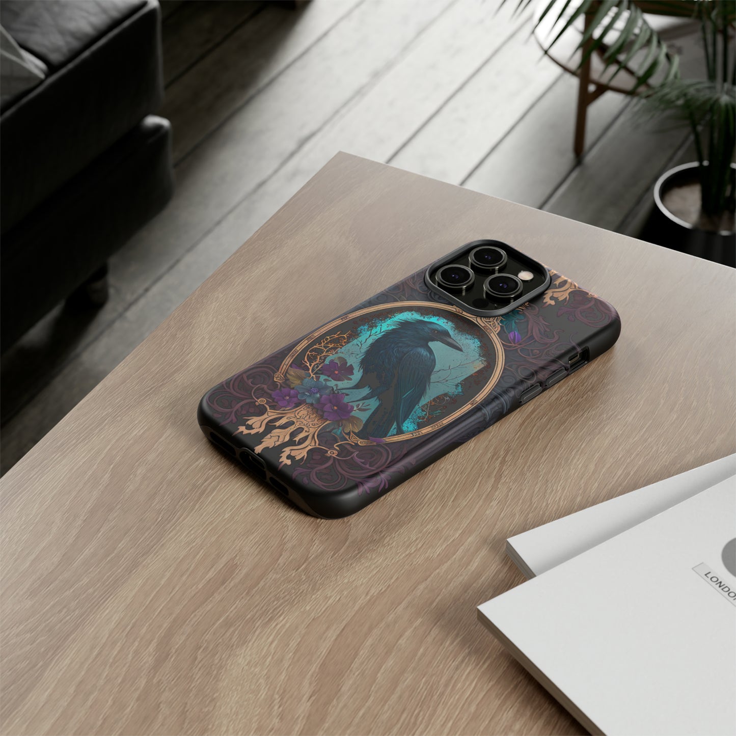 Blue Goth Raven iPhone Samsung and Google Pixel Phone cases!