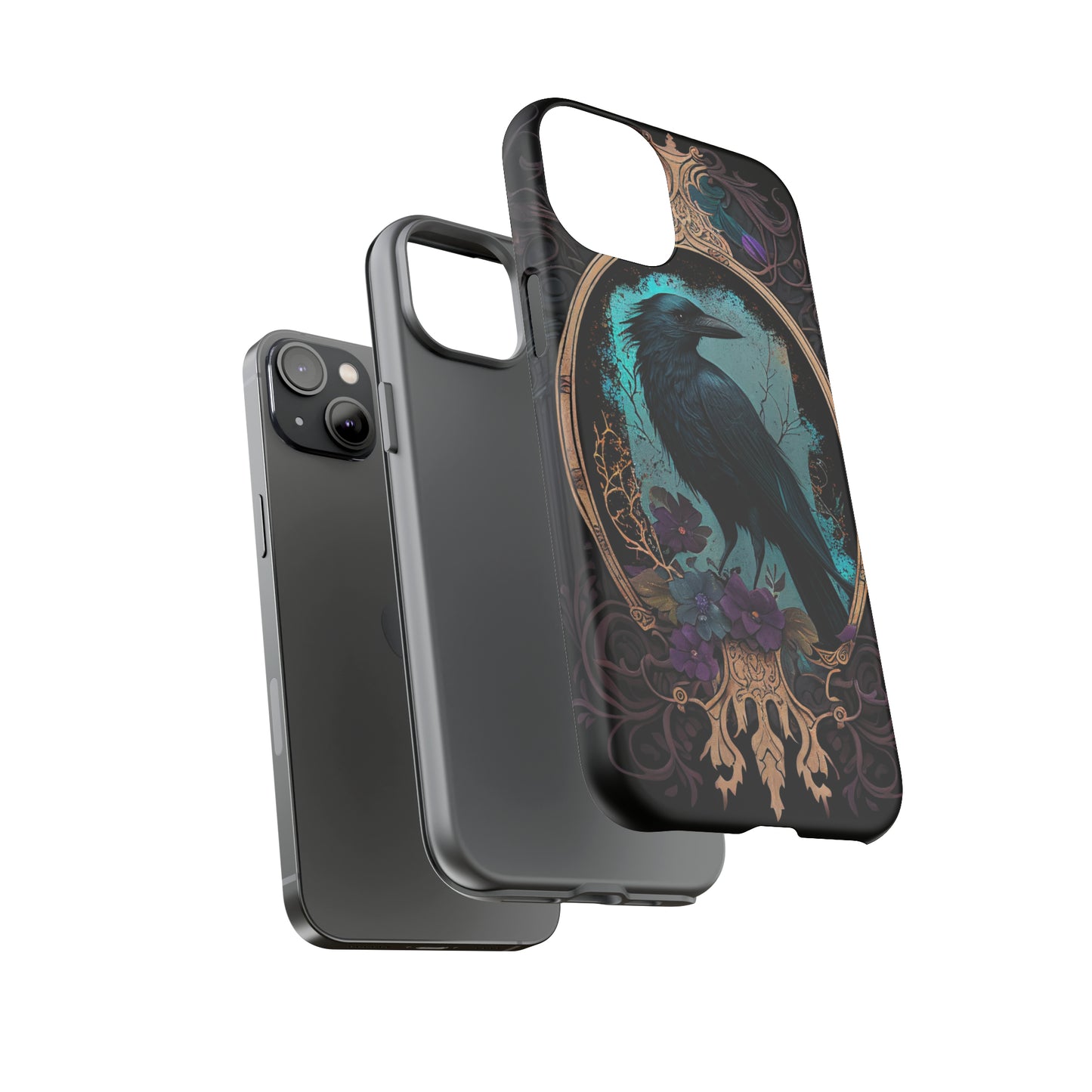 Blue Goth Raven iPhone Samsung and Google Pixel Phone cases!