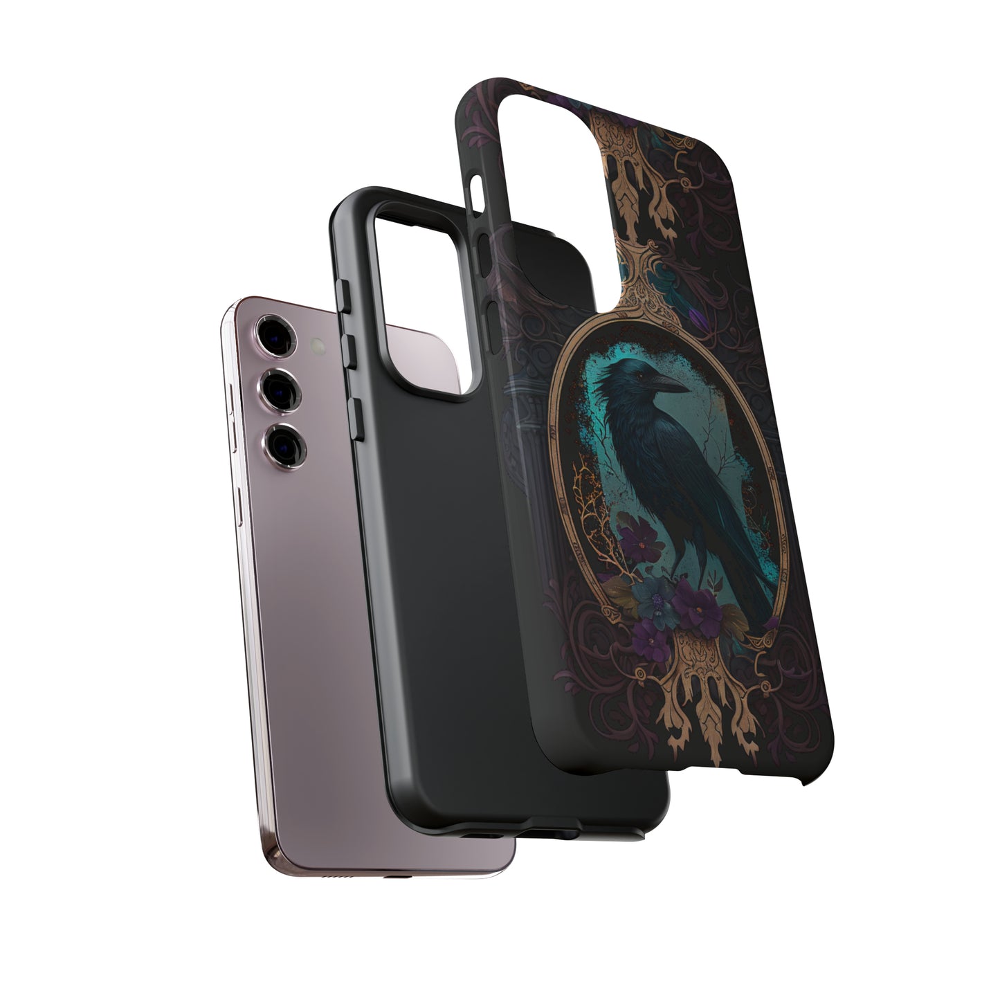 Blue Goth Raven iPhone Samsung and Google Pixel Phone cases!