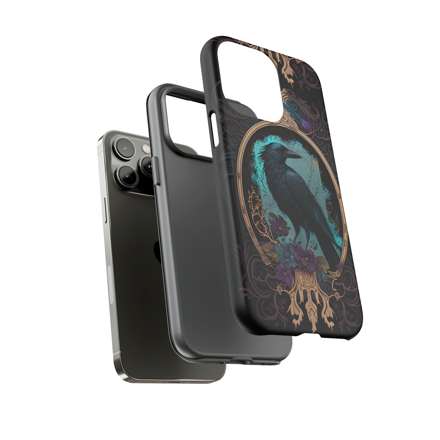 Blue Goth Raven iPhone Samsung and Google Pixel Phone cases!