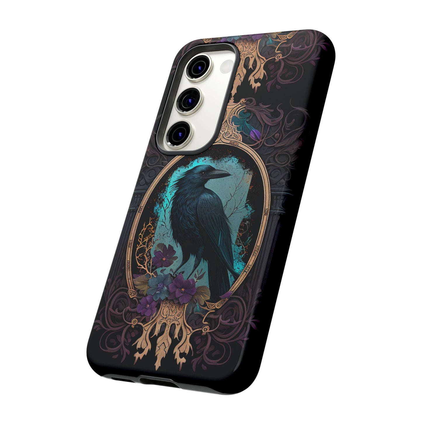 Blue Goth Raven iPhone Samsung and Google Pixel Phone cases!