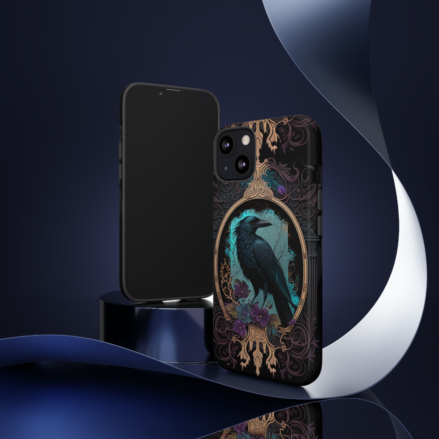 Blue Goth Raven iPhone Samsung and Google Pixel Phone cases!