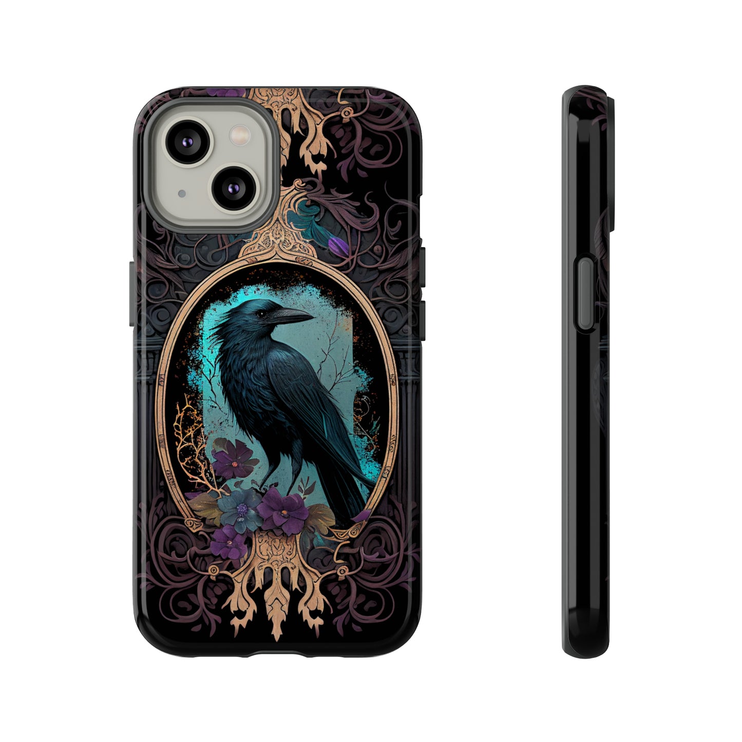 Blue Goth Raven iPhone Samsung and Google Pixel Phone cases!