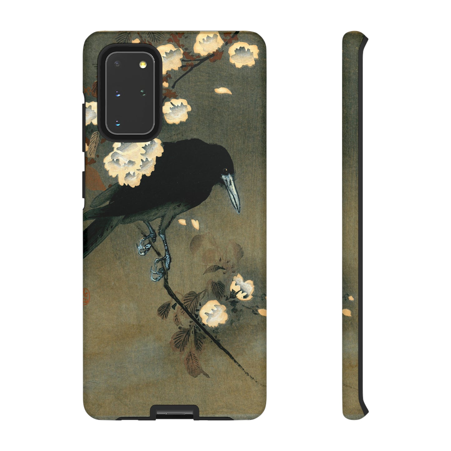 Crow and Cherry Blossoms Cell Case | Vintage Ukiyoe Raven Print by Ohara Koson