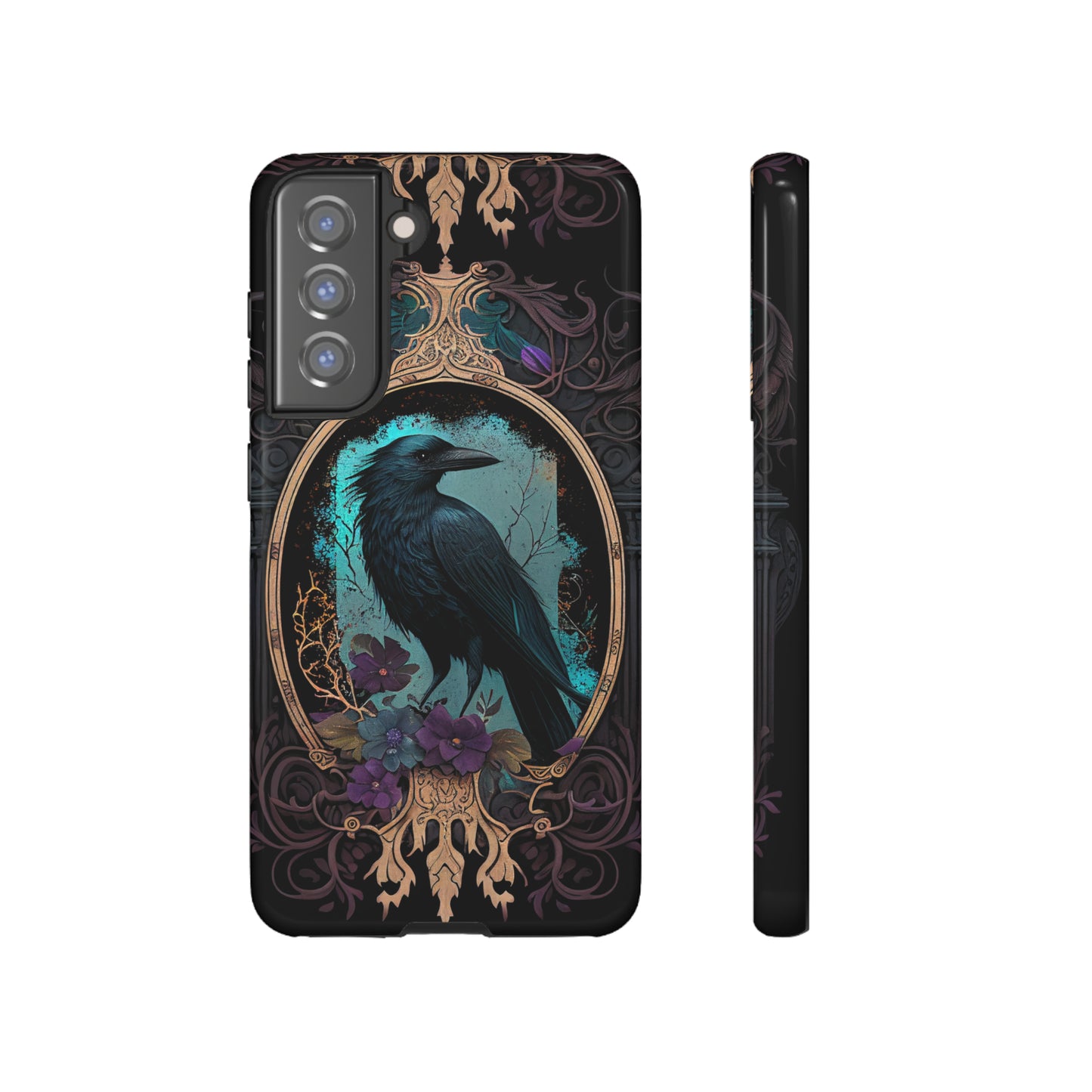 Blue Goth Raven iPhone Samsung and Google Pixel Phone cases!