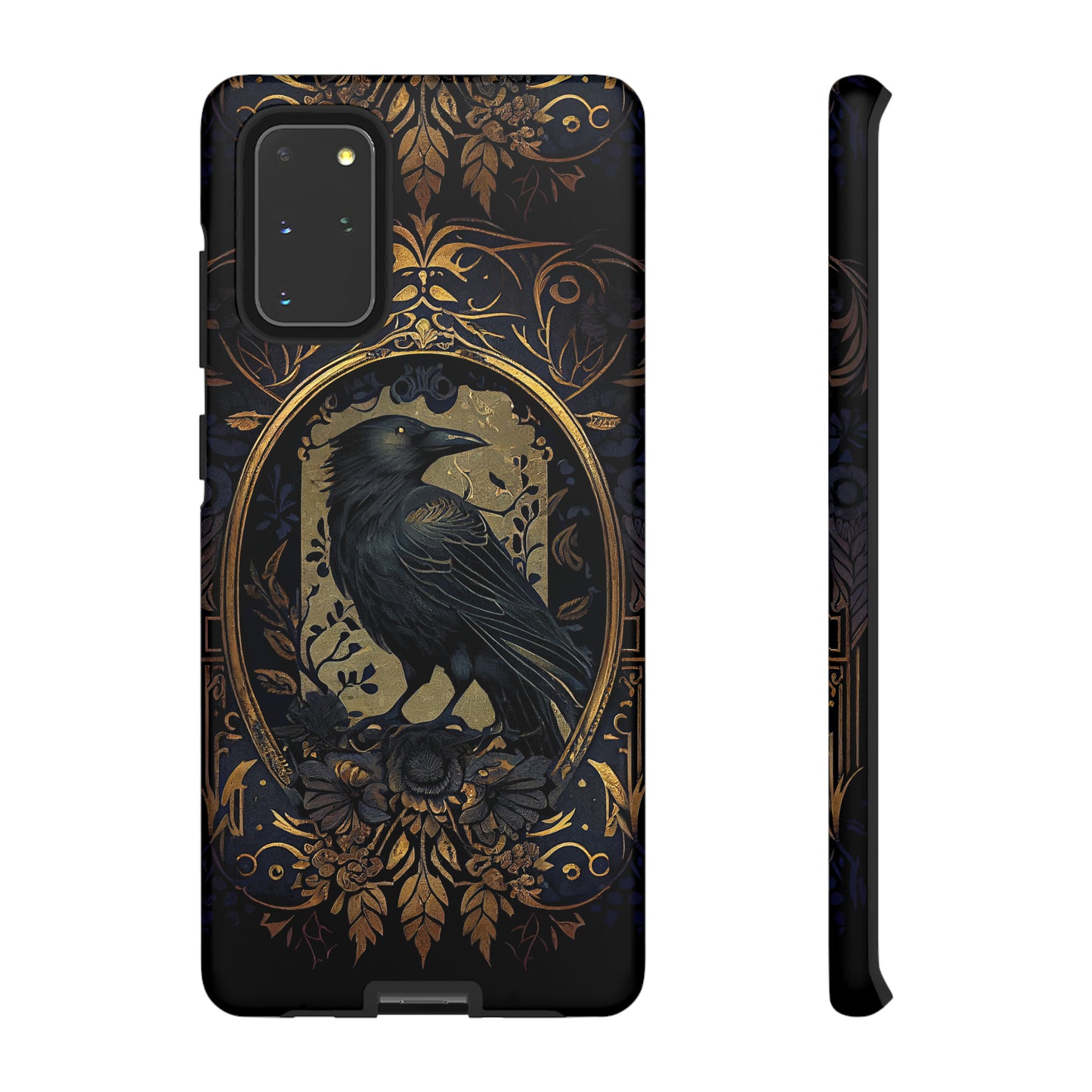 Golden Raven Guardian Phone Case | Elegant Gothic Style 2-layer Tough Phone Cases