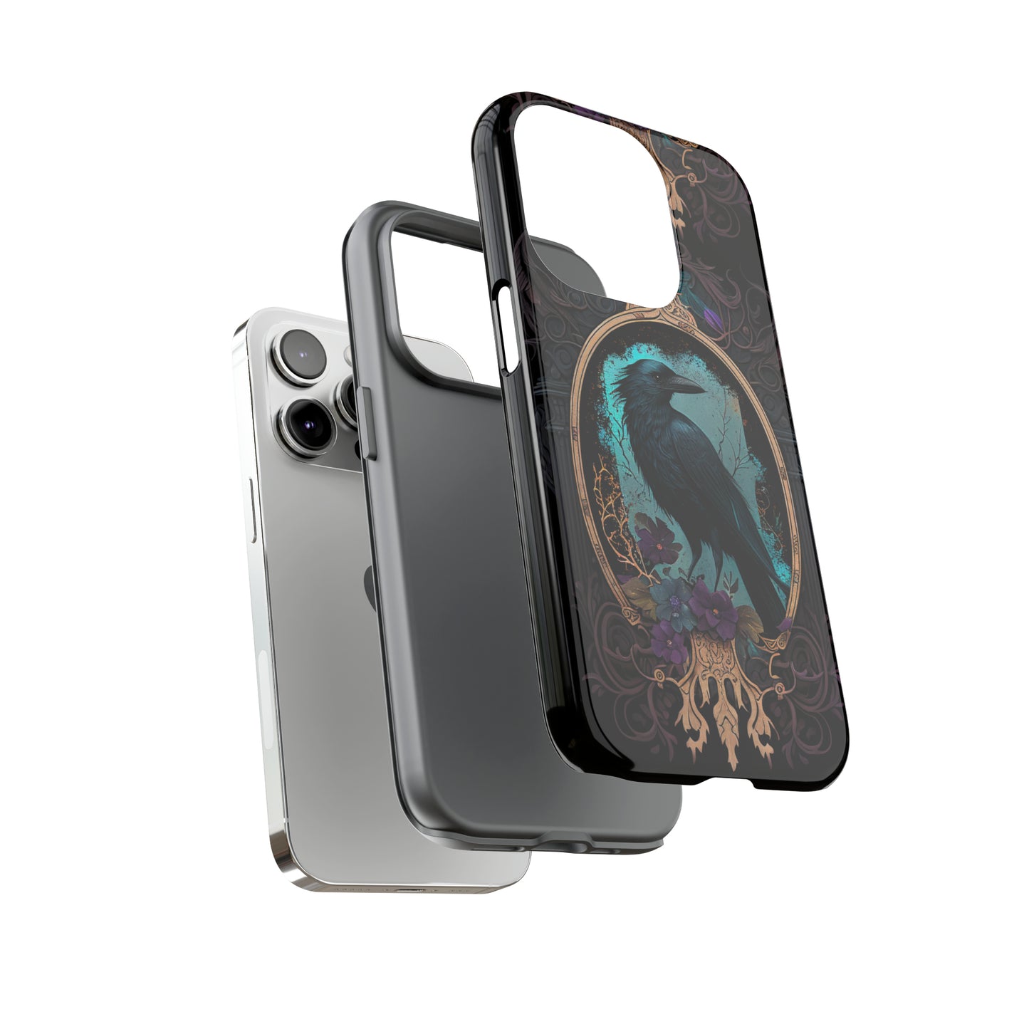 Blue Goth Raven iPhone Samsung and Google Pixel Phone cases!