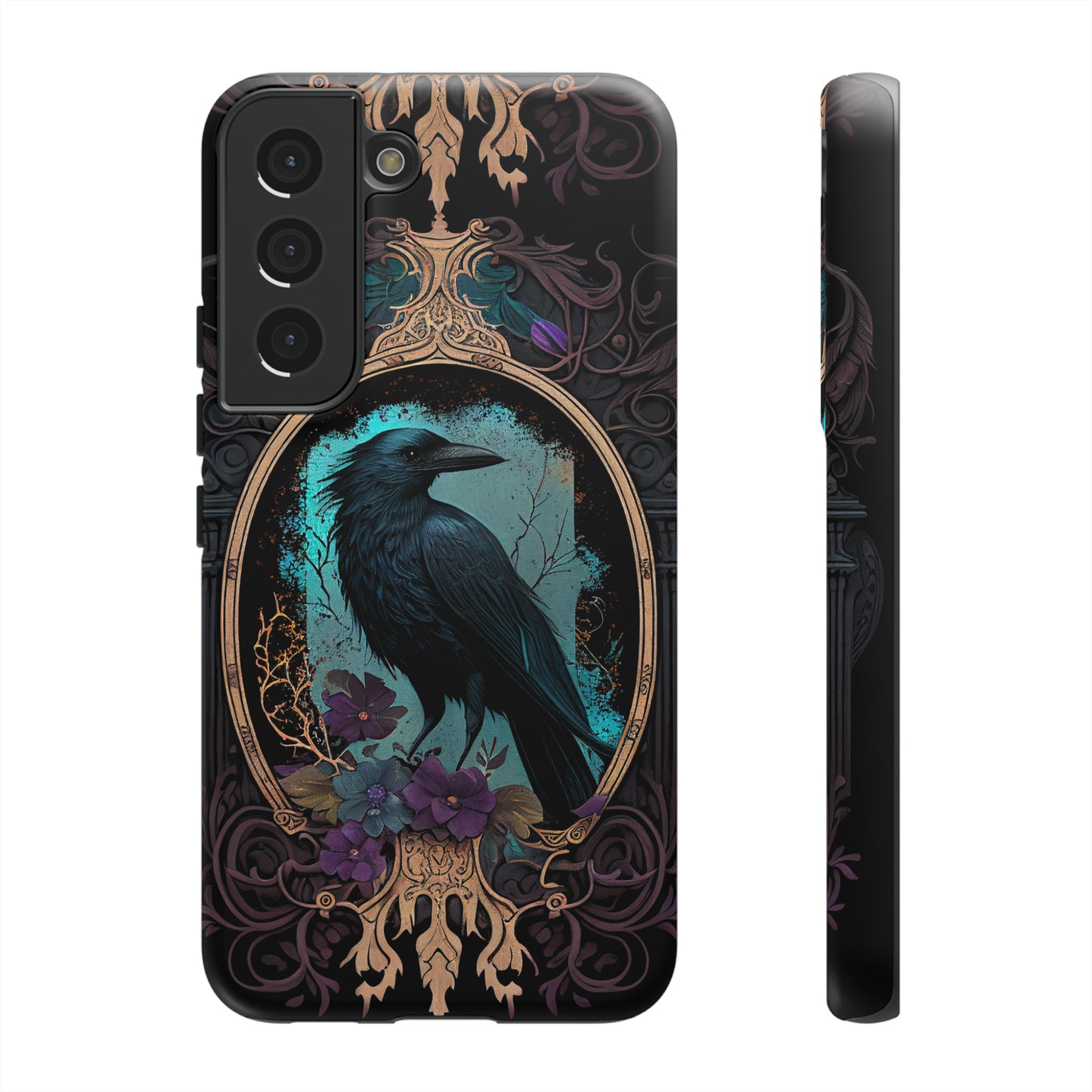 Blue Goth Raven iPhone Samsung and Google Pixel Phone cases!