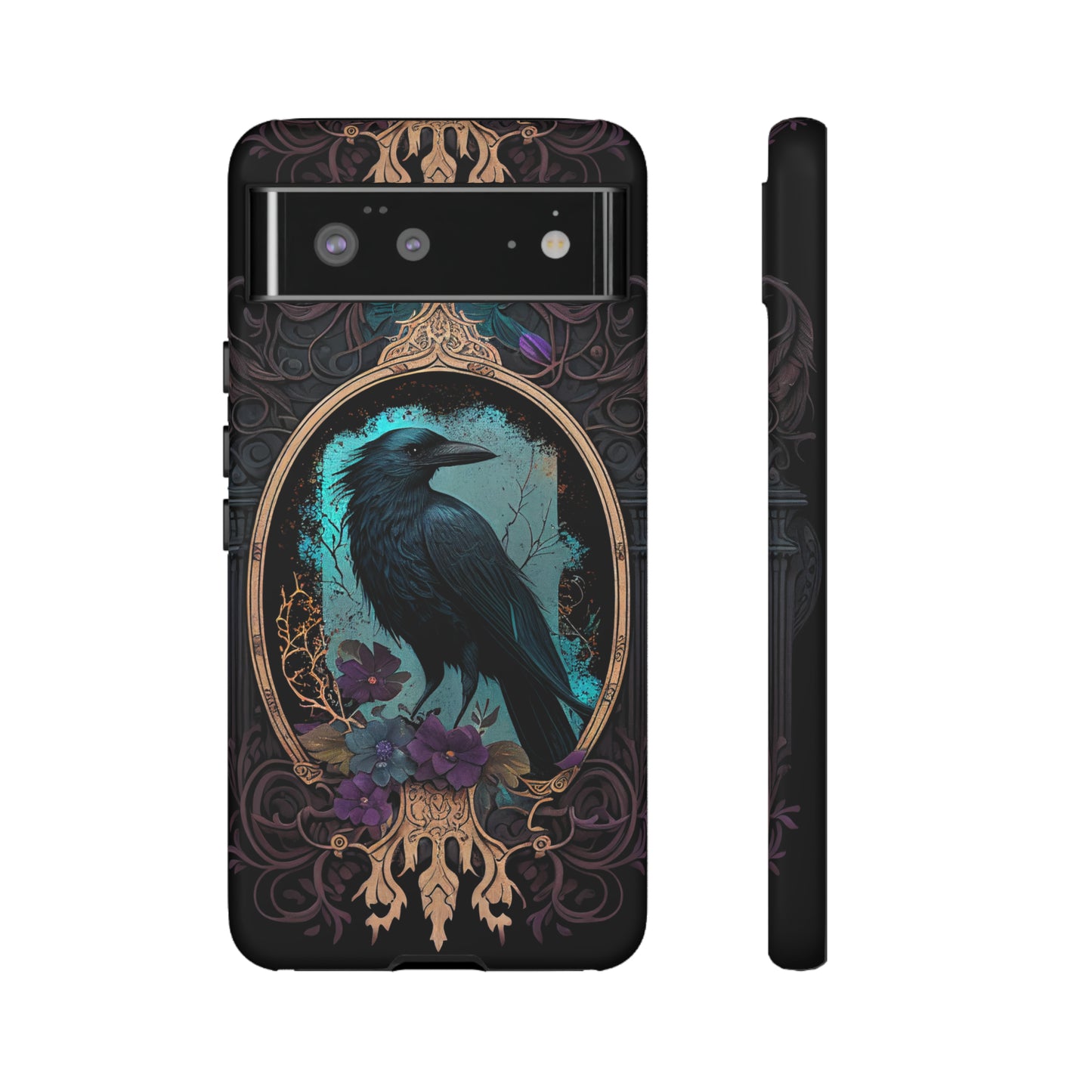 Blue Goth Raven iPhone Samsung and Google Pixel Phone cases!