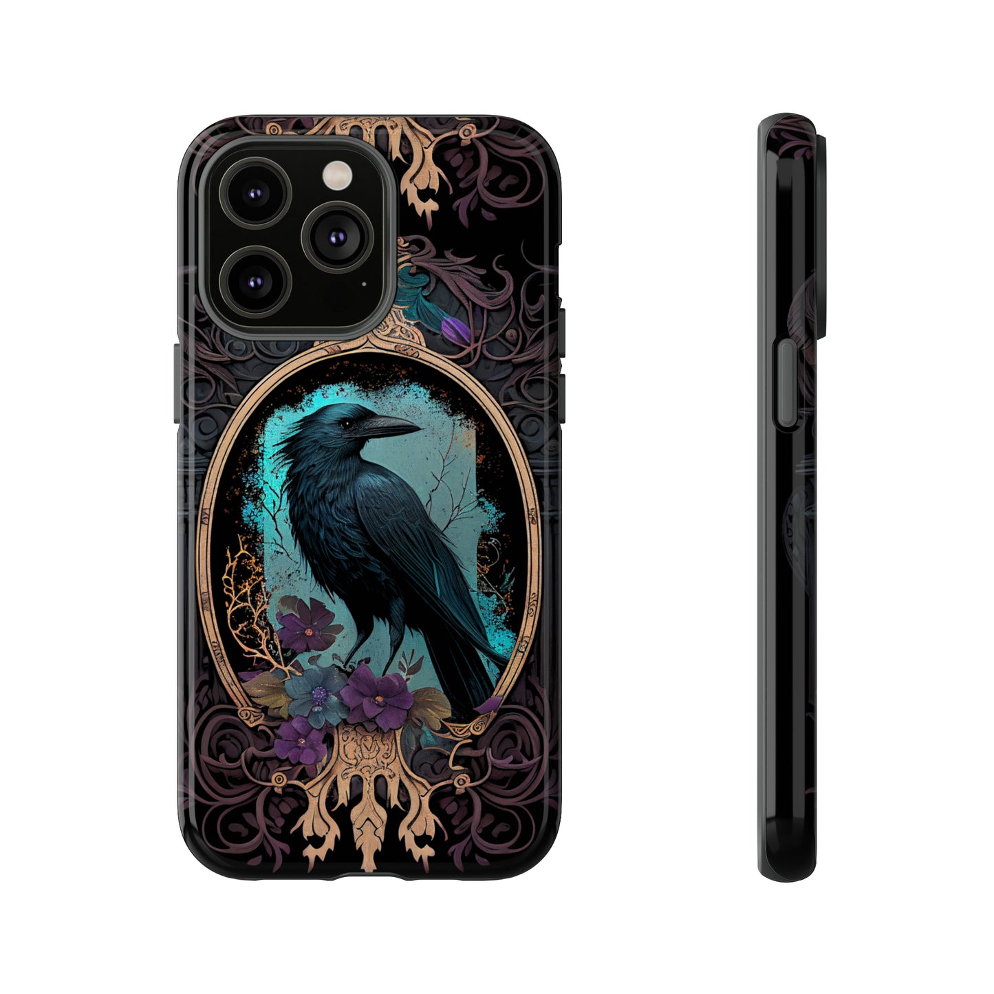 Blue Goth Raven iPhone Samsung and Google Pixel Phone cases!