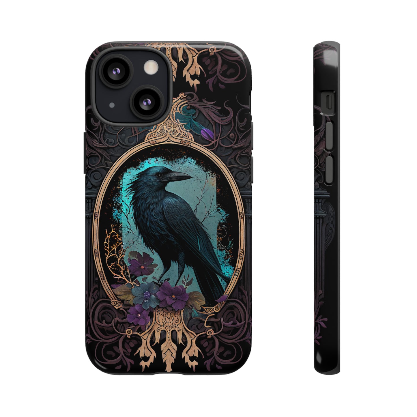 Blue Goth Raven iPhone Samsung and Google Pixel Phone cases!