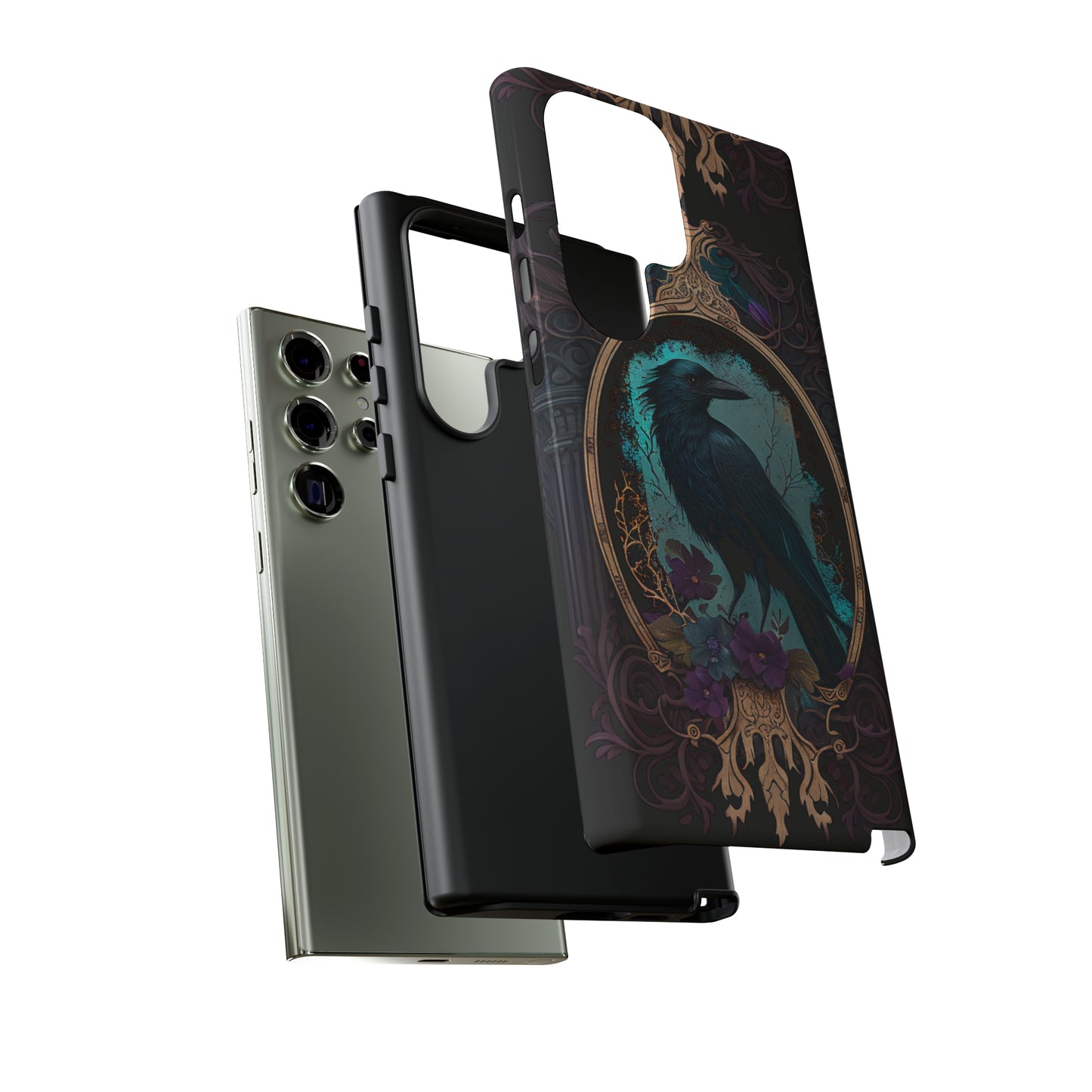 Blue Goth Raven iPhone Samsung and Google Pixel Phone cases!