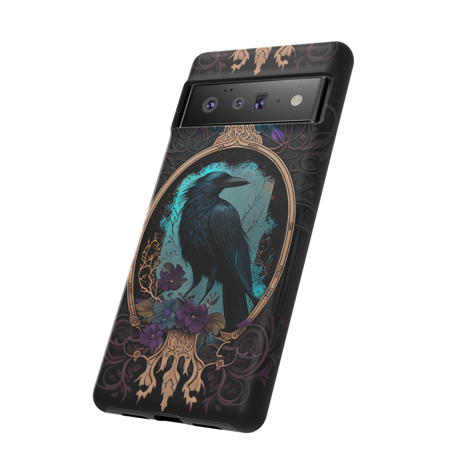 Blue Goth Raven iPhone Samsung and Google Pixel Phone cases!