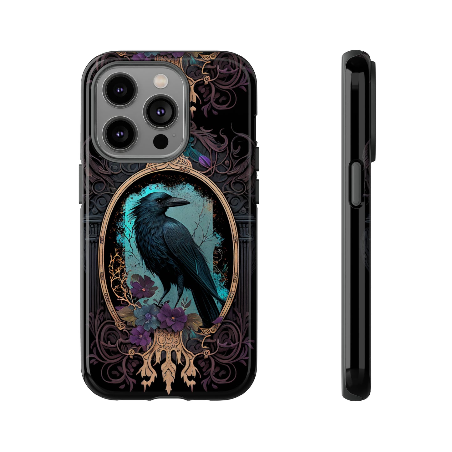 Blue Goth Raven iPhone Samsung and Google Pixel Phone cases!