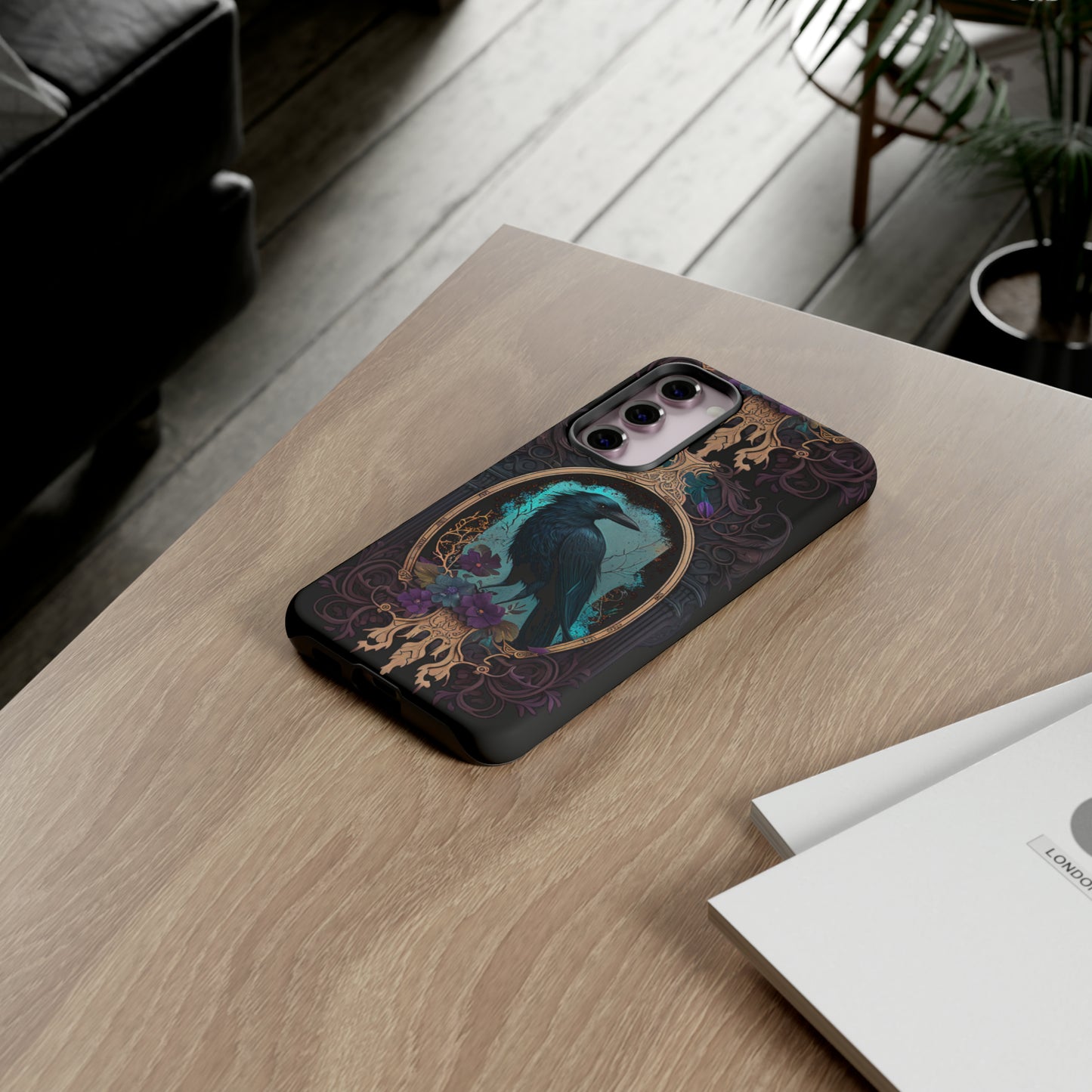 Blue Goth Raven iPhone Samsung and Google Pixel Phone cases!