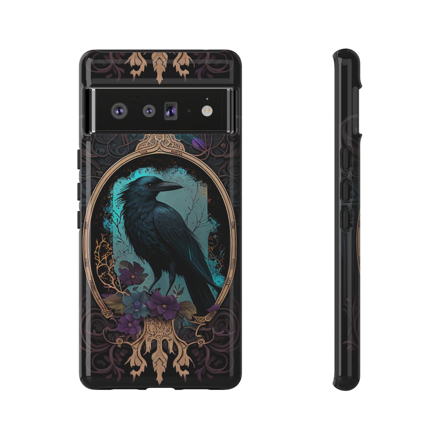 Blue Goth Raven iPhone Samsung and Google Pixel Phone cases!