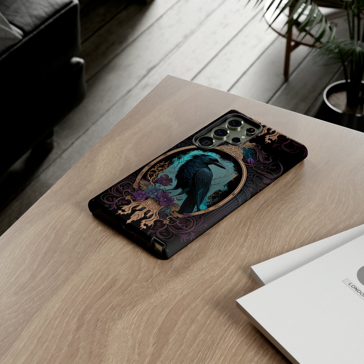 Blue Goth Raven iPhone Samsung and Google Pixel Phone cases!