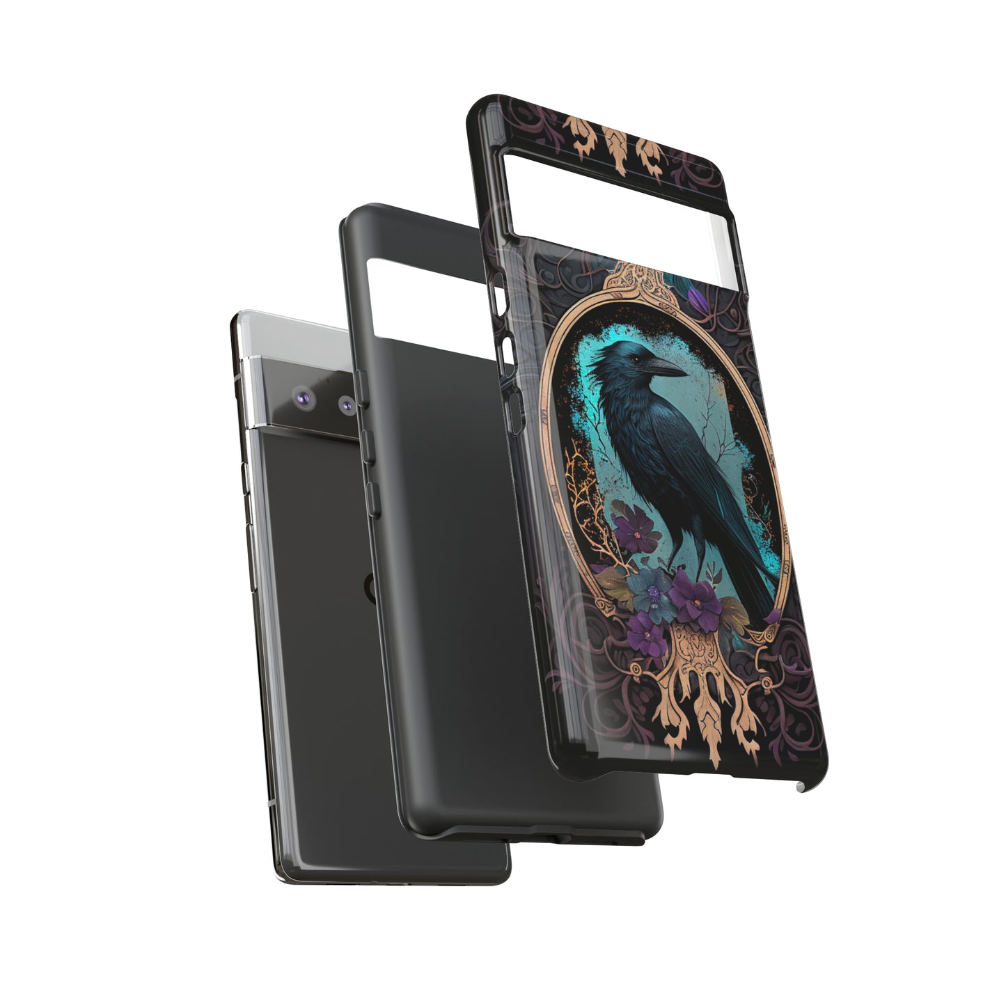 Blue Goth Raven iPhone Samsung and Google Pixel Phone cases!