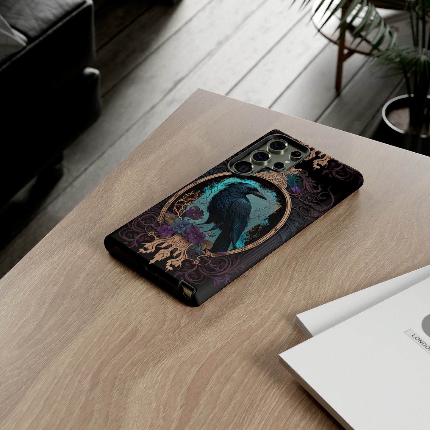 Blue Goth Raven iPhone Samsung and Google Pixel Phone cases!