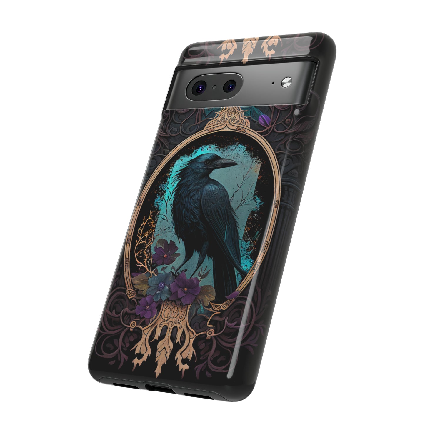 Blue Goth Raven iPhone Samsung and Google Pixel Phone cases!