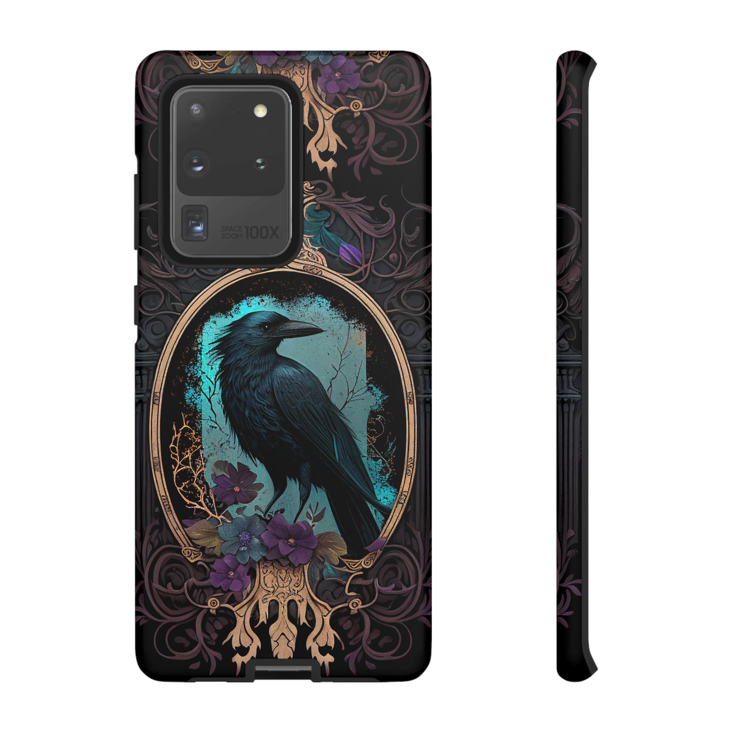 Blue Goth Raven iPhone Samsung and Google Pixel Phone cases!