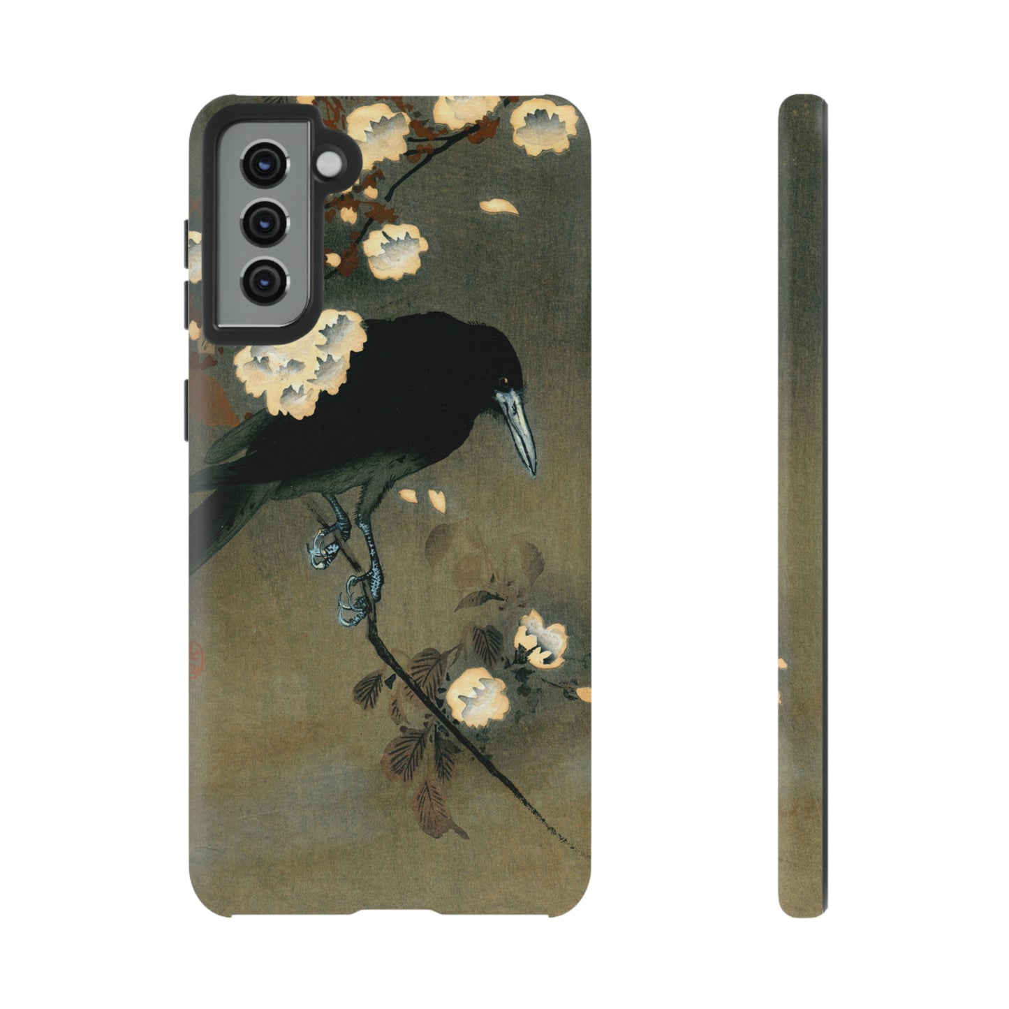 Crow and Cherry Blossoms Cell Case | Vintage Ukiyoe Raven Print by Ohara Koson