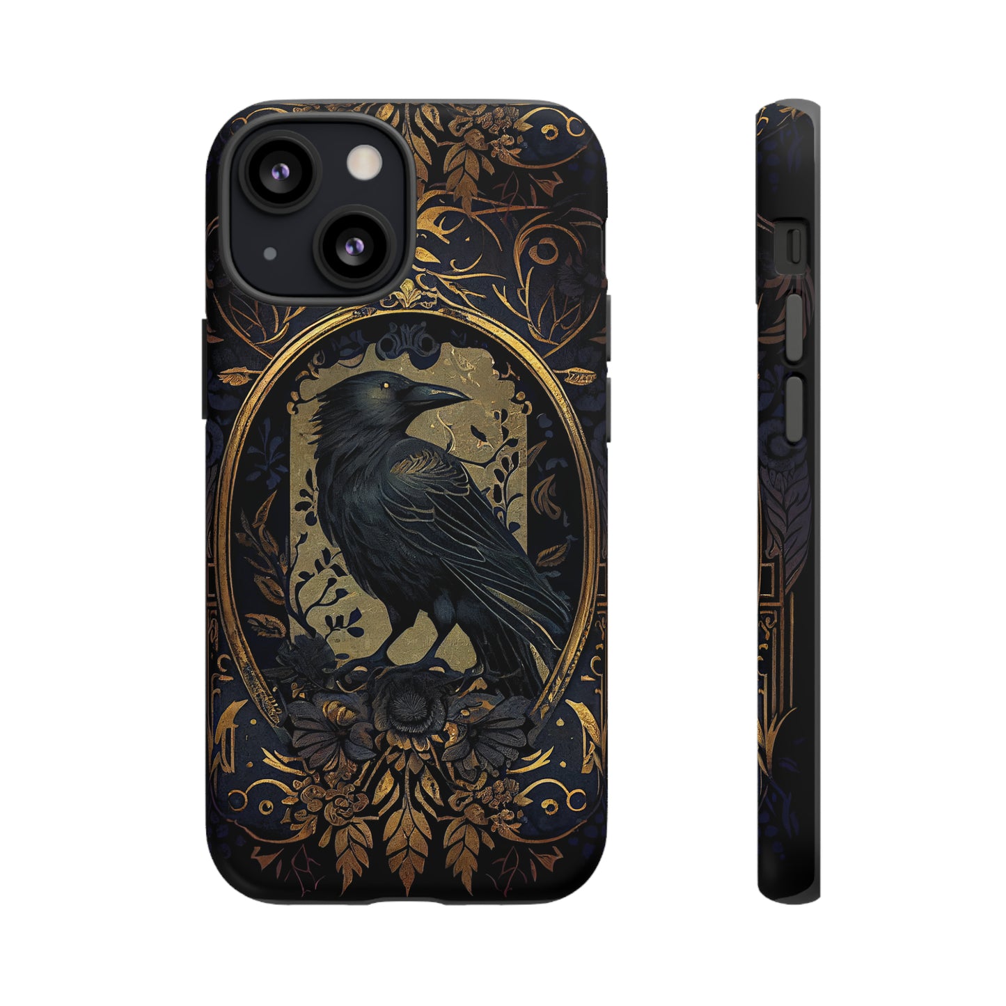 Golden Raven Guardian Phone Case | Elegant Gothic Style 2-layer Tough Phone Cases