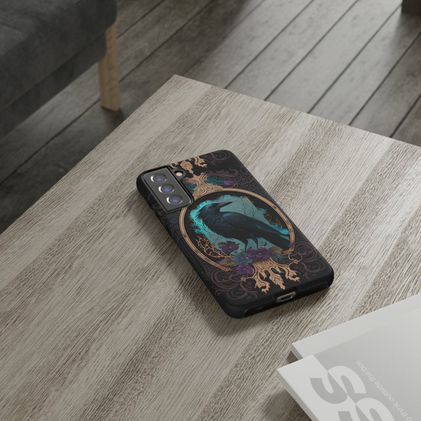 Blue Goth Raven iPhone Samsung and Google Pixel Phone cases!