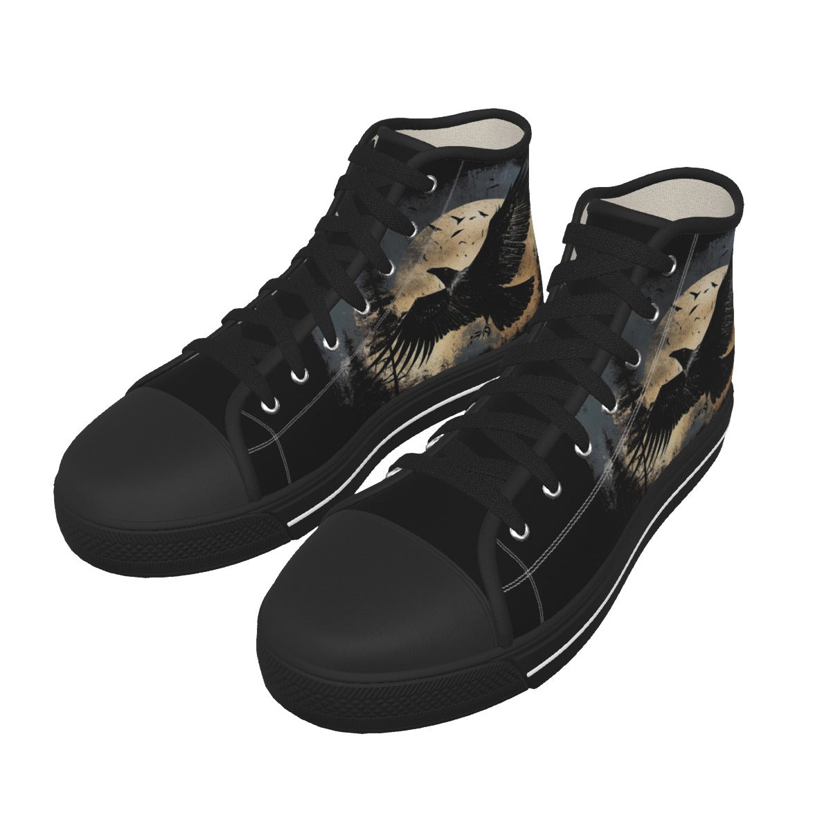 Flying Raven Shoes Nonbinary Gothic Sneakers