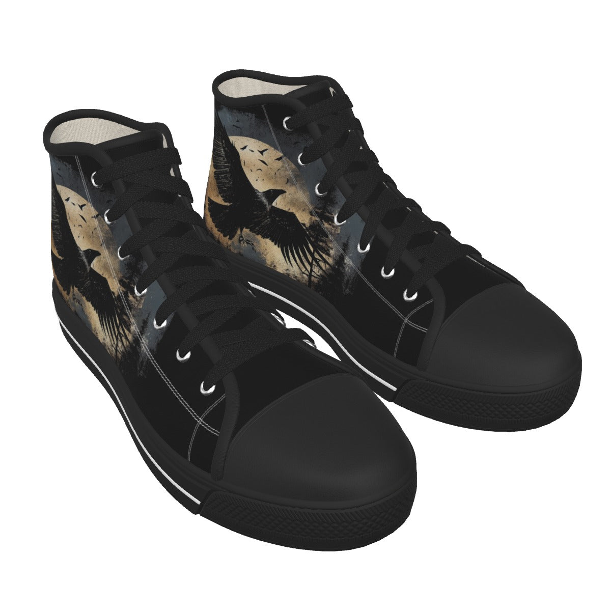 Flying Raven Shoes Nonbinary Gothic Sneakers