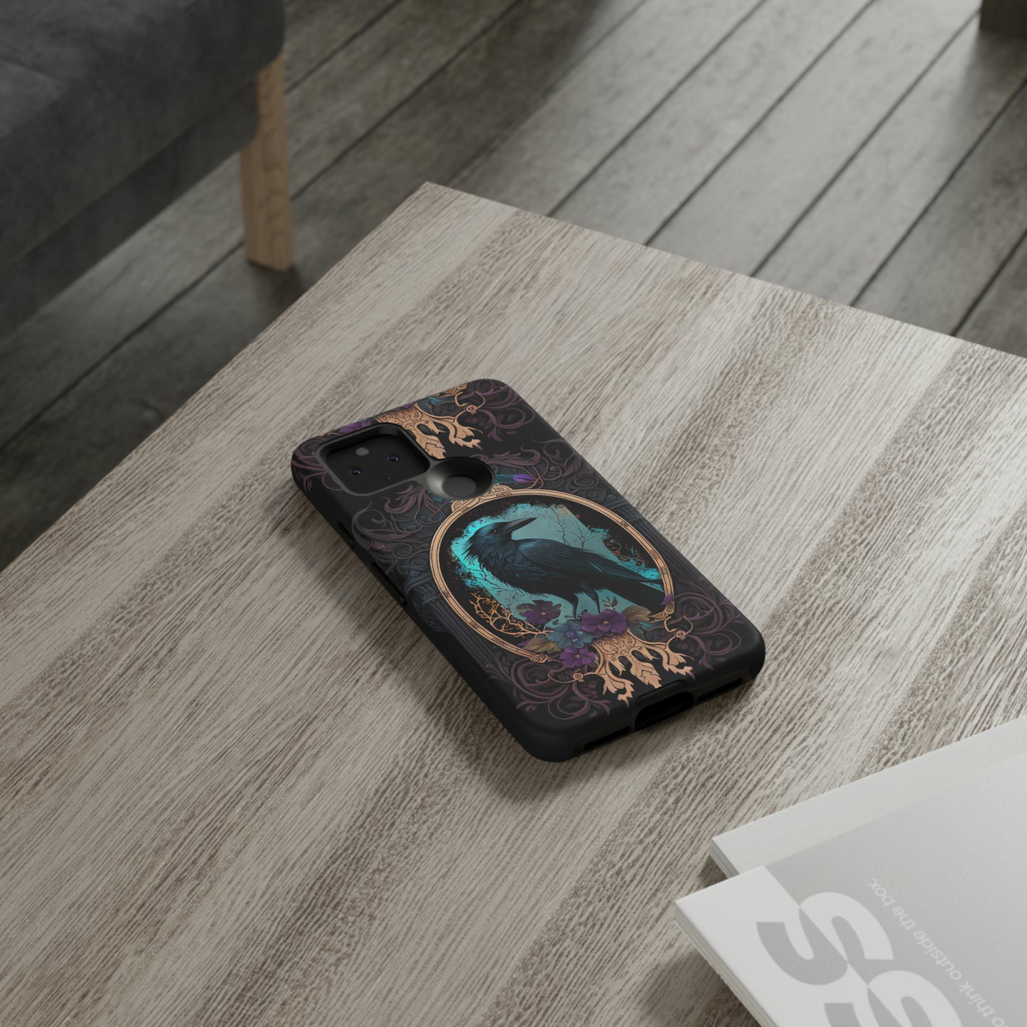 Blue Goth Raven iPhone Samsung and Google Pixel Phone cases!