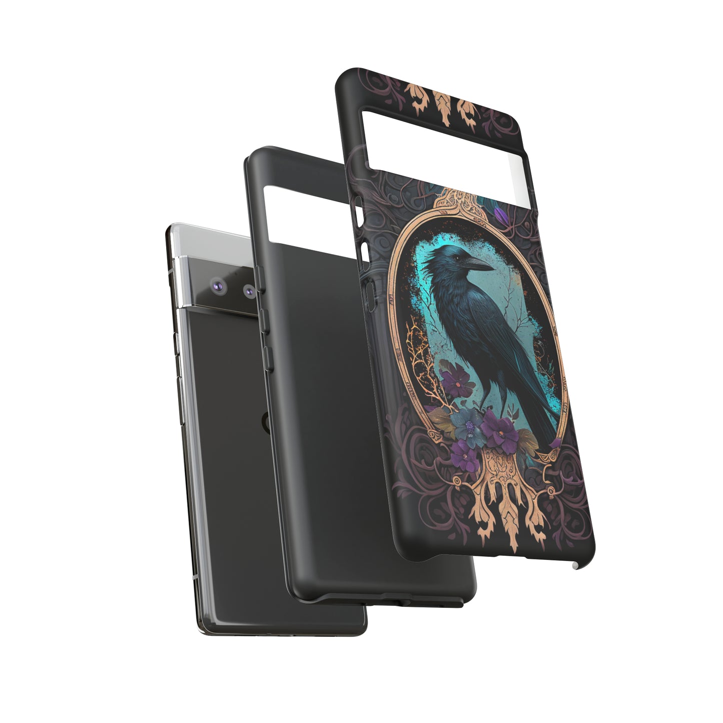 Blue Goth Raven iPhone Samsung and Google Pixel Phone cases!