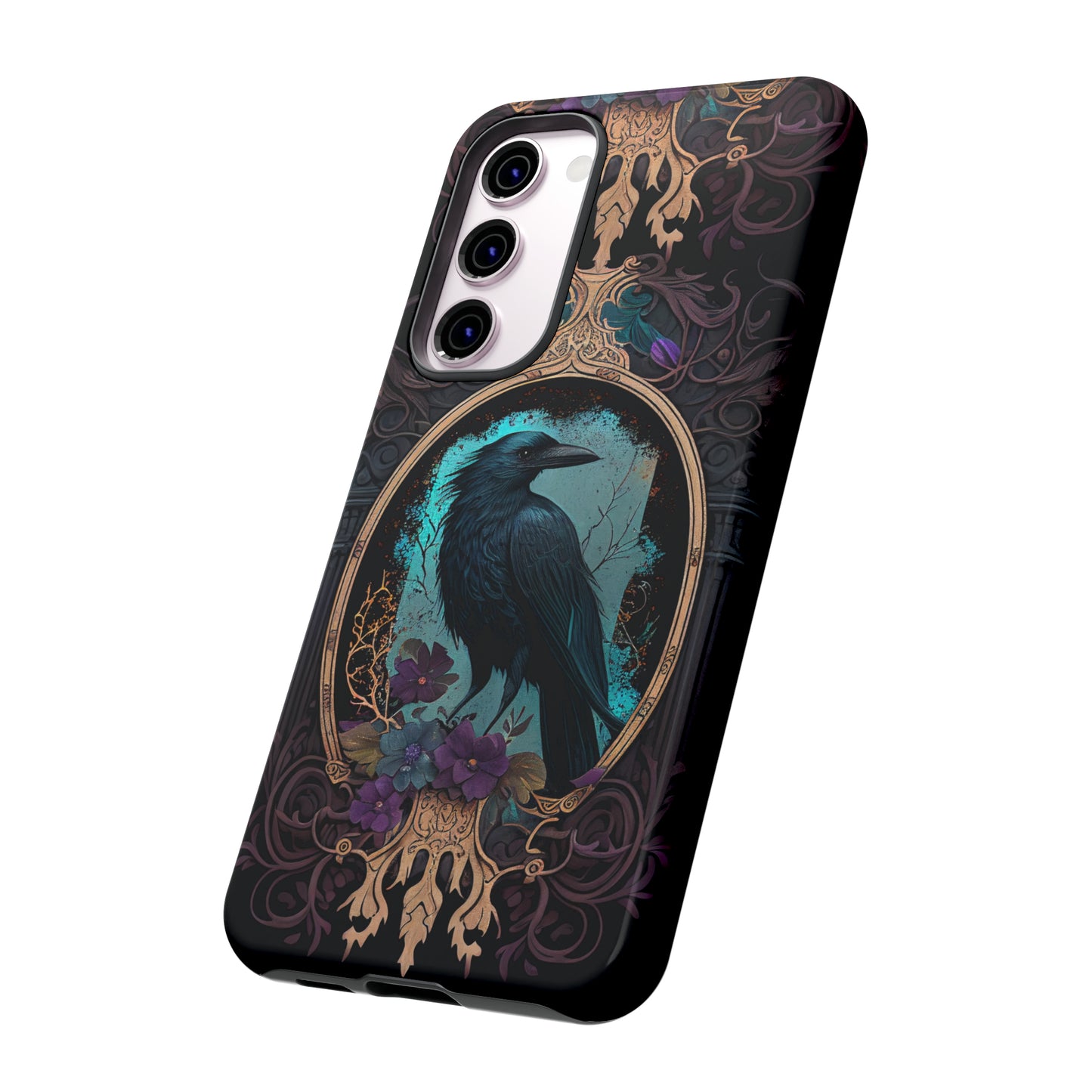 Blue Goth Raven iPhone Samsung and Google Pixel Phone cases!