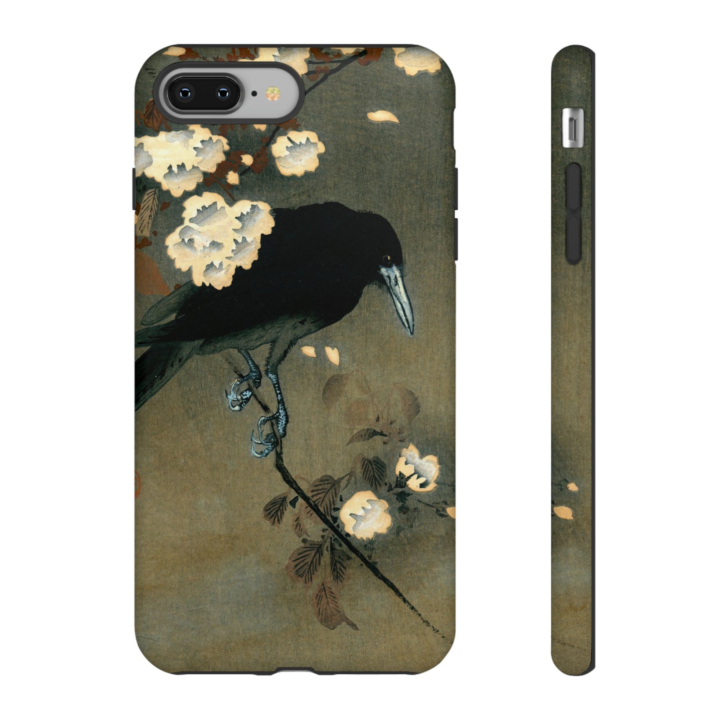 Crow and Cherry Blossoms Cell Case | Vintage Ukiyoe Raven Print by Ohara Koson