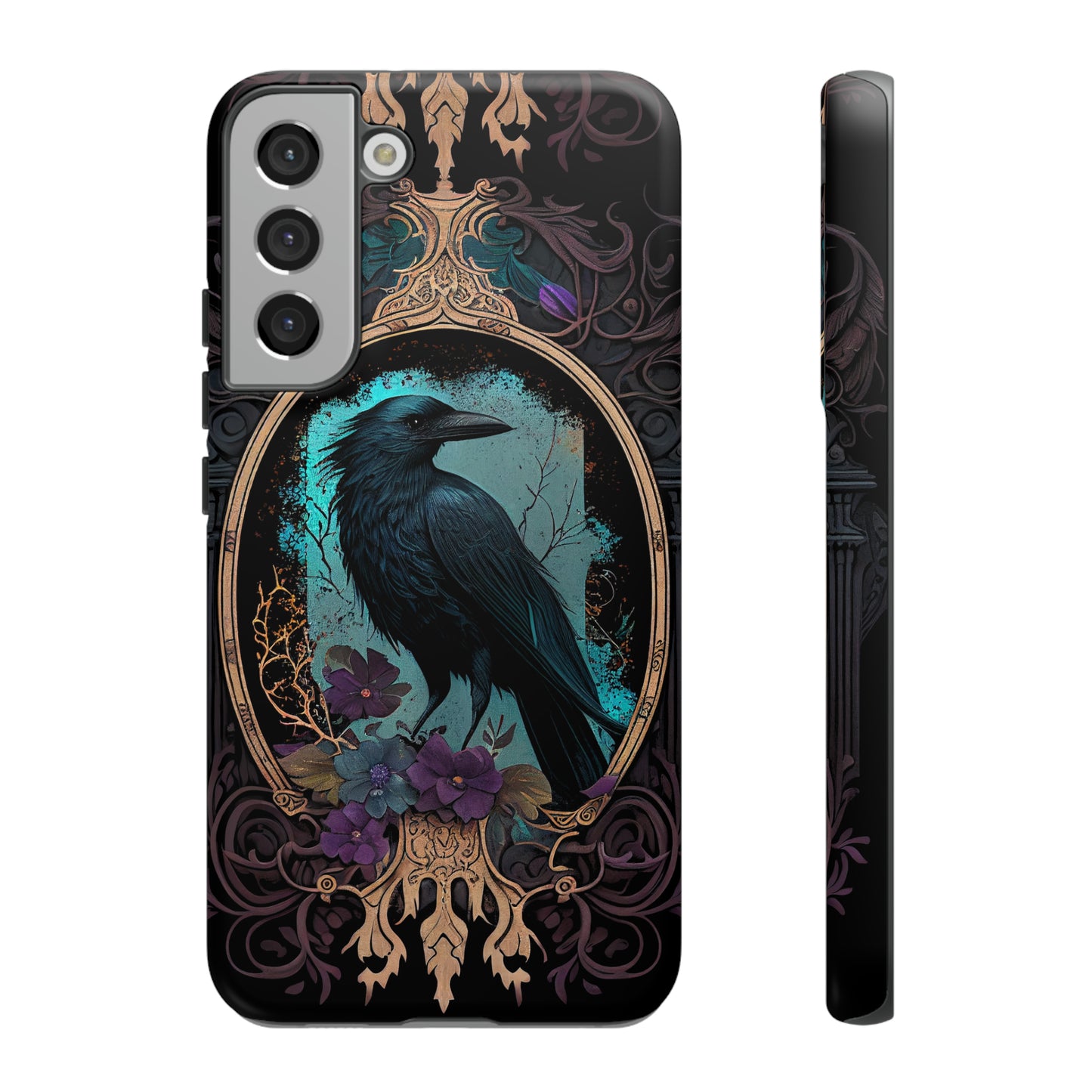 Blue Goth Raven iPhone Samsung and Google Pixel Phone cases!