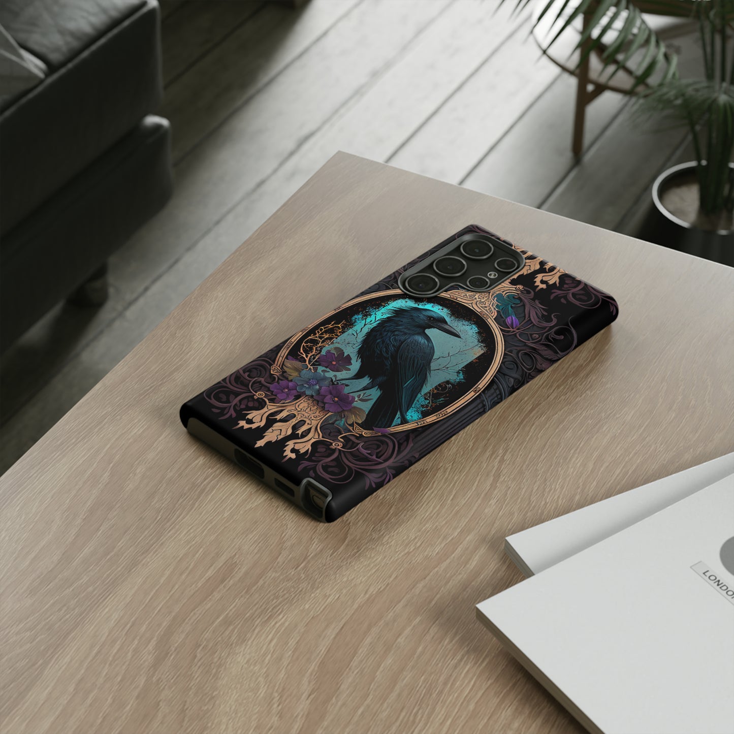 Blue Goth Raven iPhone Samsung and Google Pixel Phone cases!