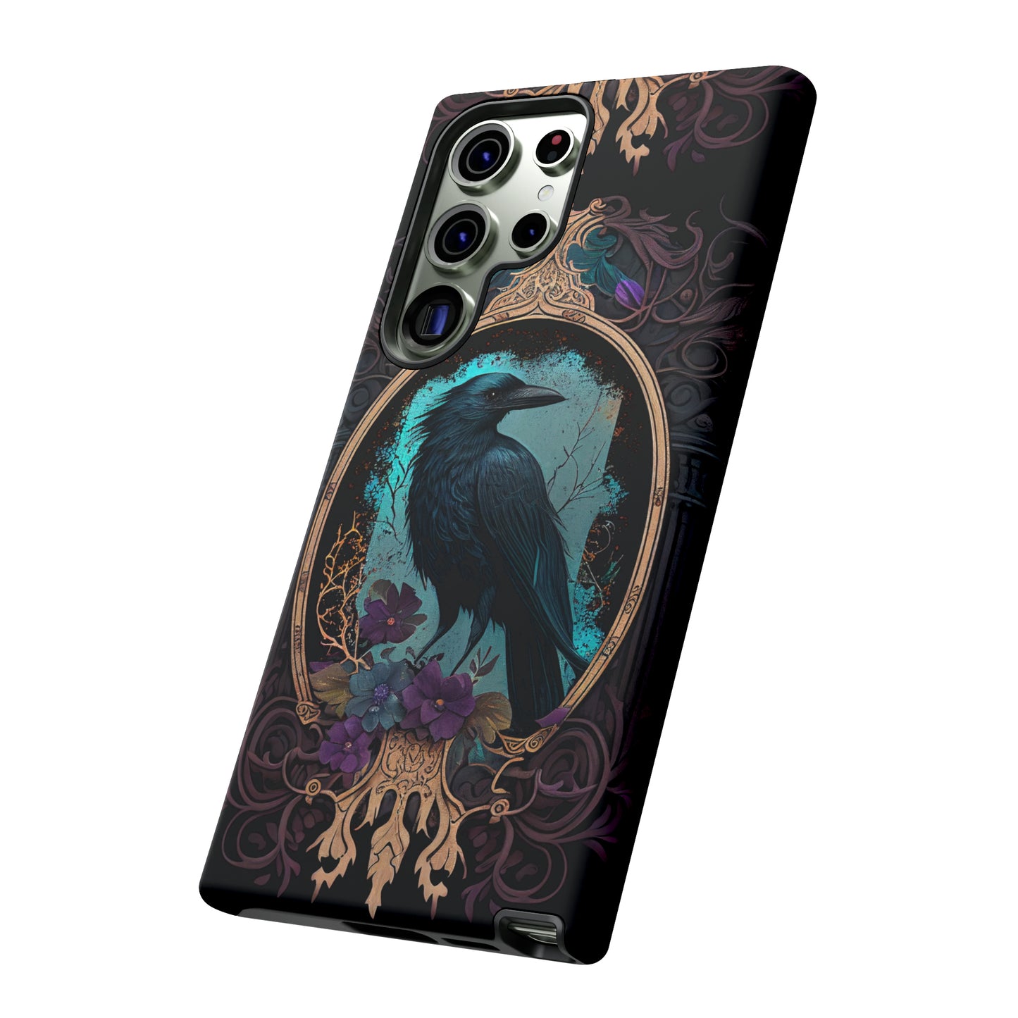 Blue Goth Raven iPhone Samsung and Google Pixel Phone cases!