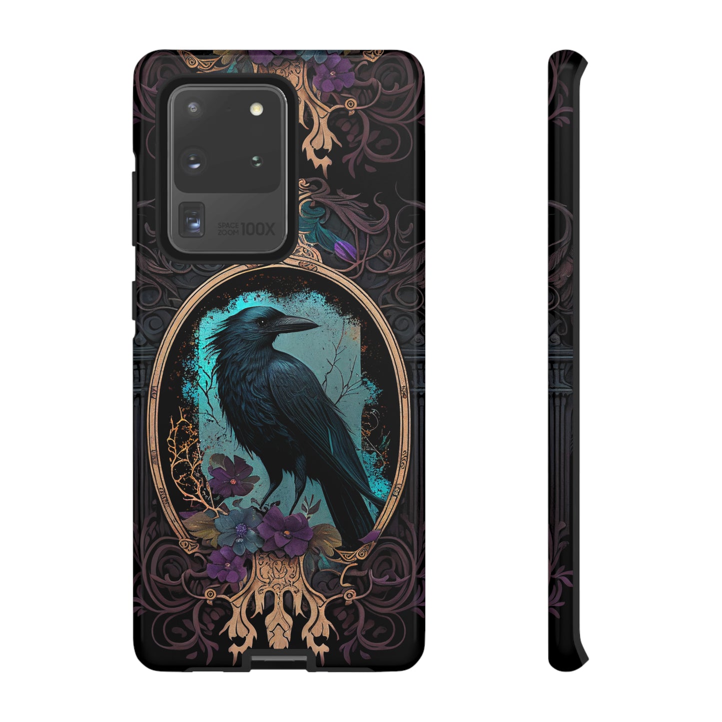 Blue Goth Raven iPhone Samsung and Google Pixel Phone cases!