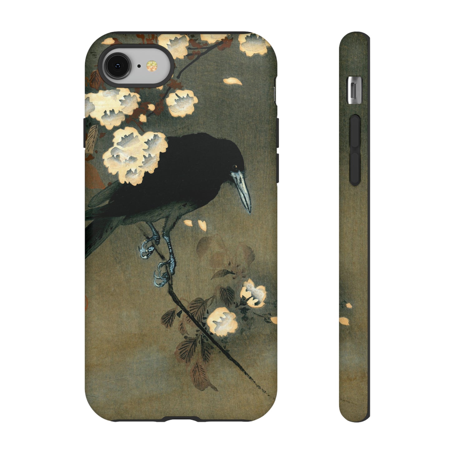 Crow and Cherry Blossoms Cell Case | Vintage Ukiyoe Raven Print by Ohara Koson