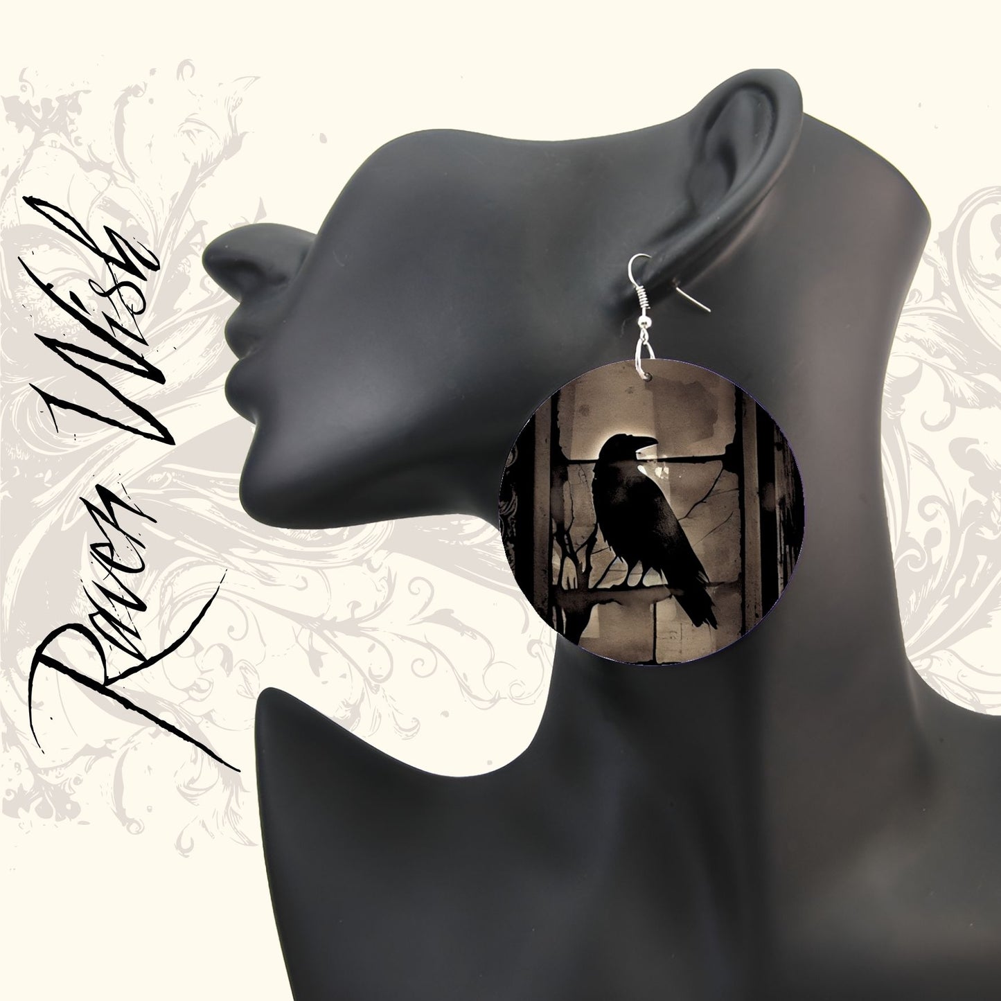 The Raven Waits Noir Style Earrings